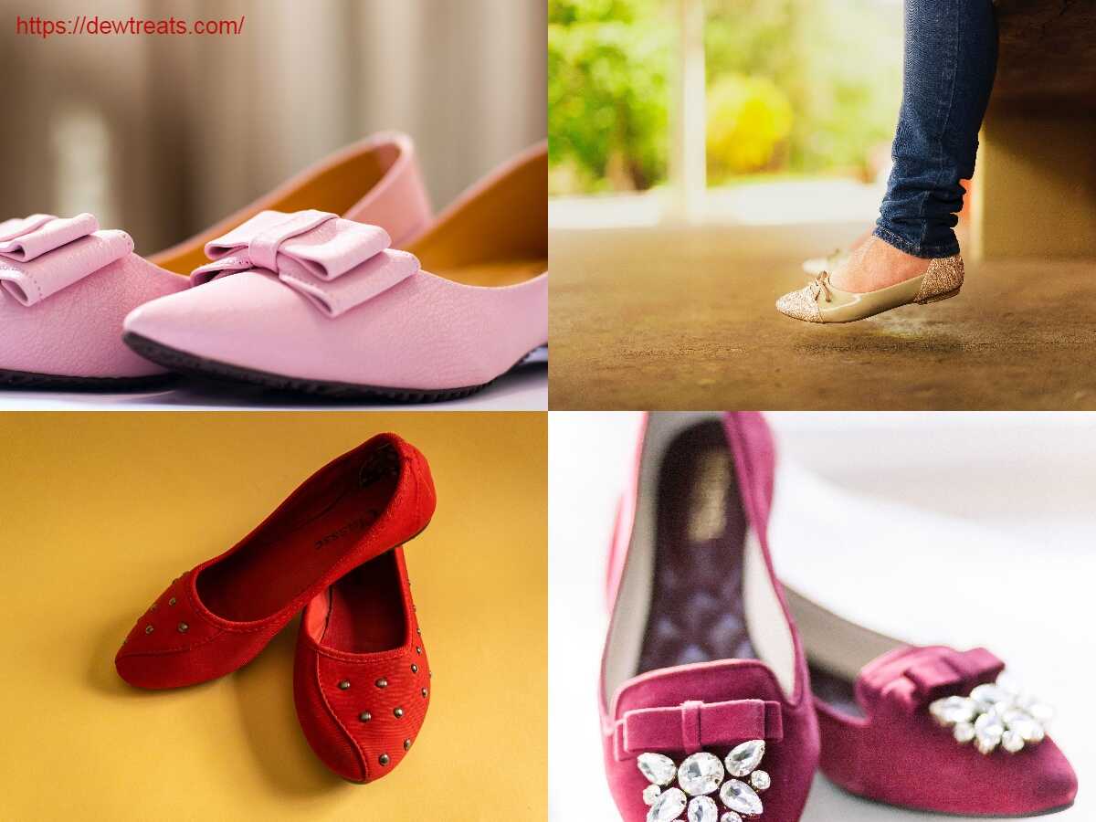 a combination of different shapes of flat shoes