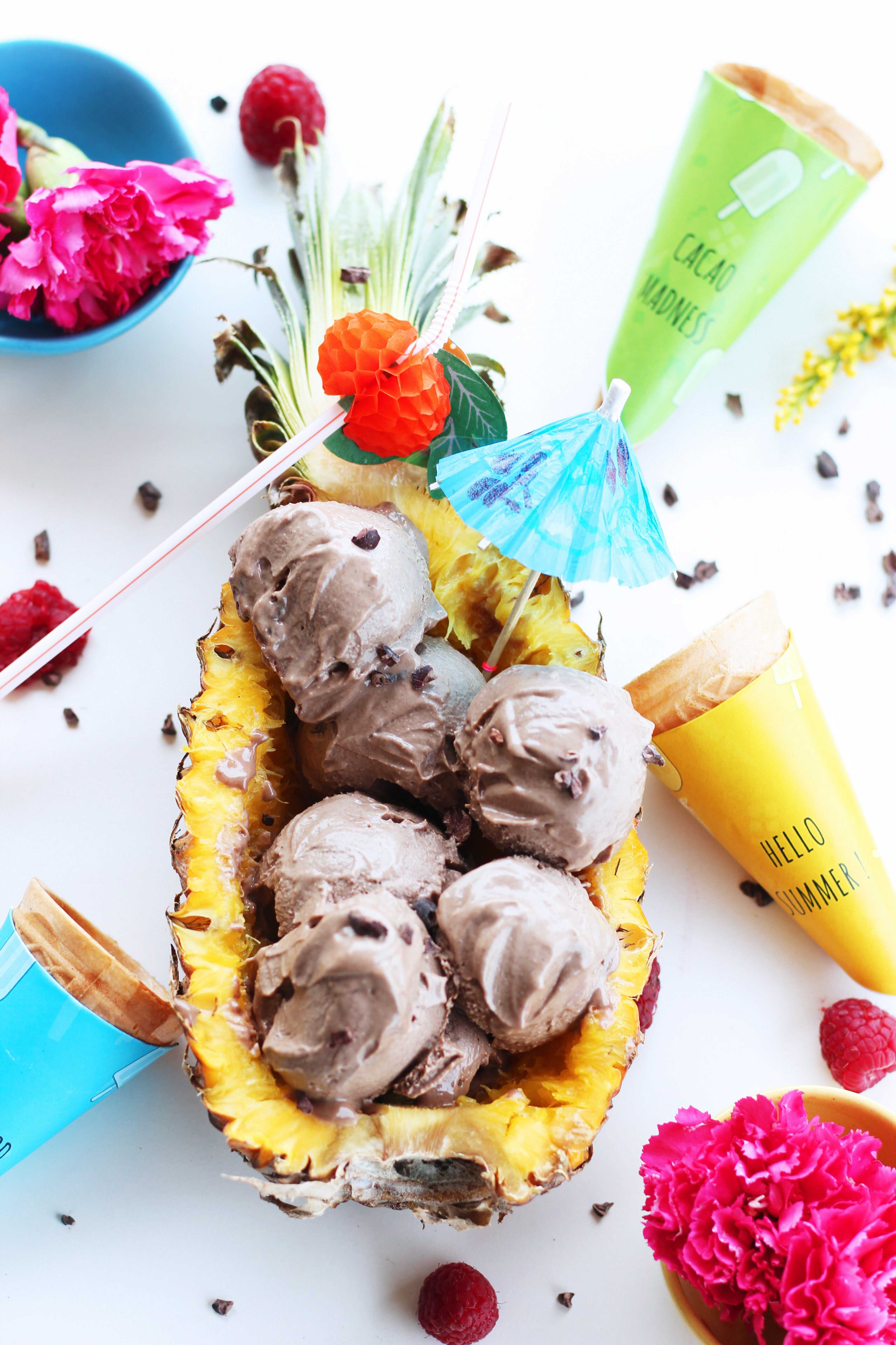 ice cream balls and cones